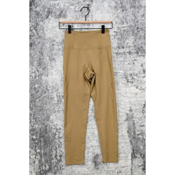 Girlfriend Collective Leggings Womens Tan High Rise Crop Size XS - Picture 1 of 3